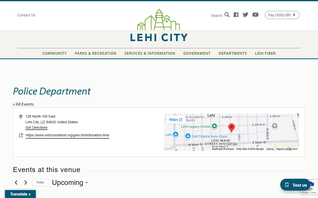 Lehi Police Department page for Lehi police records