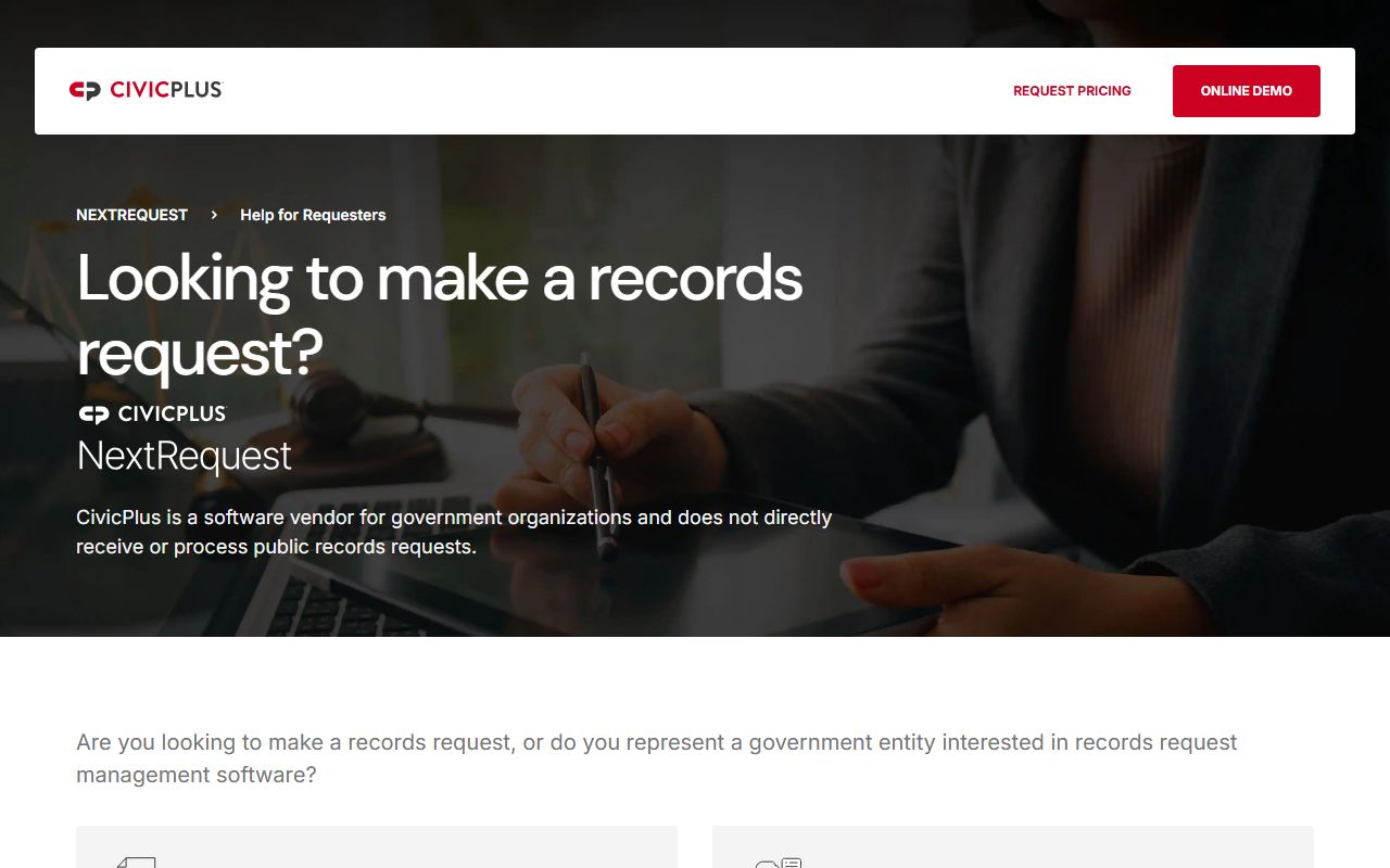 Logan city NextRequest portal for police records