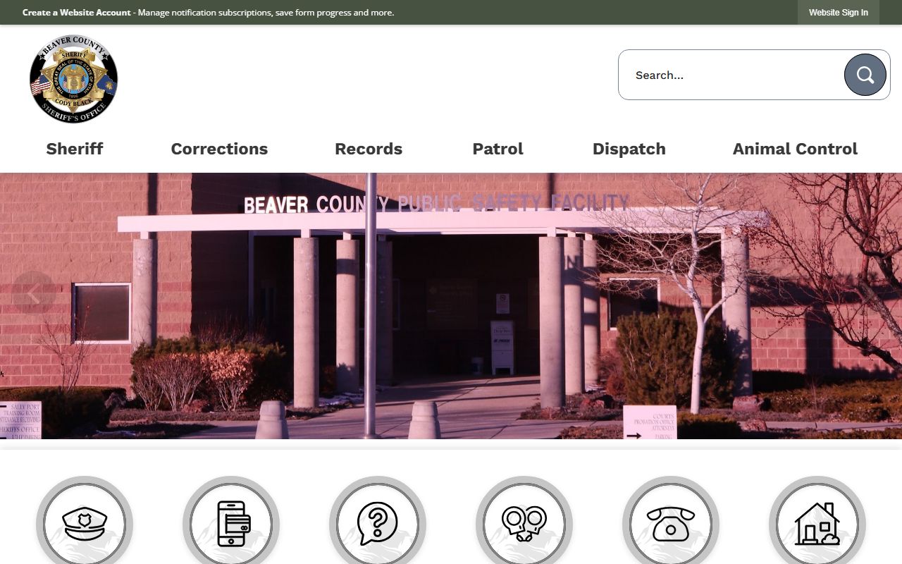 Beaver County police records sheriff office homepage