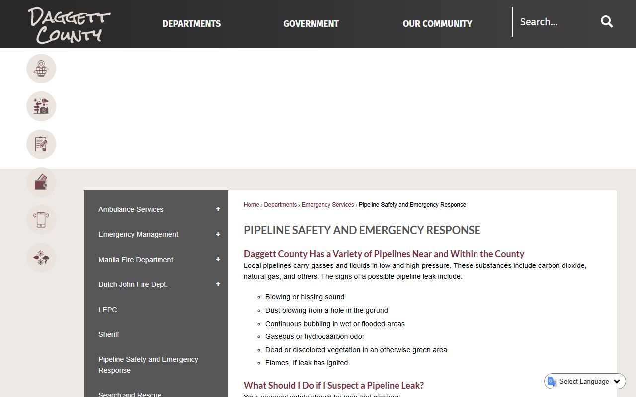 Daggett County police records sheriff office page