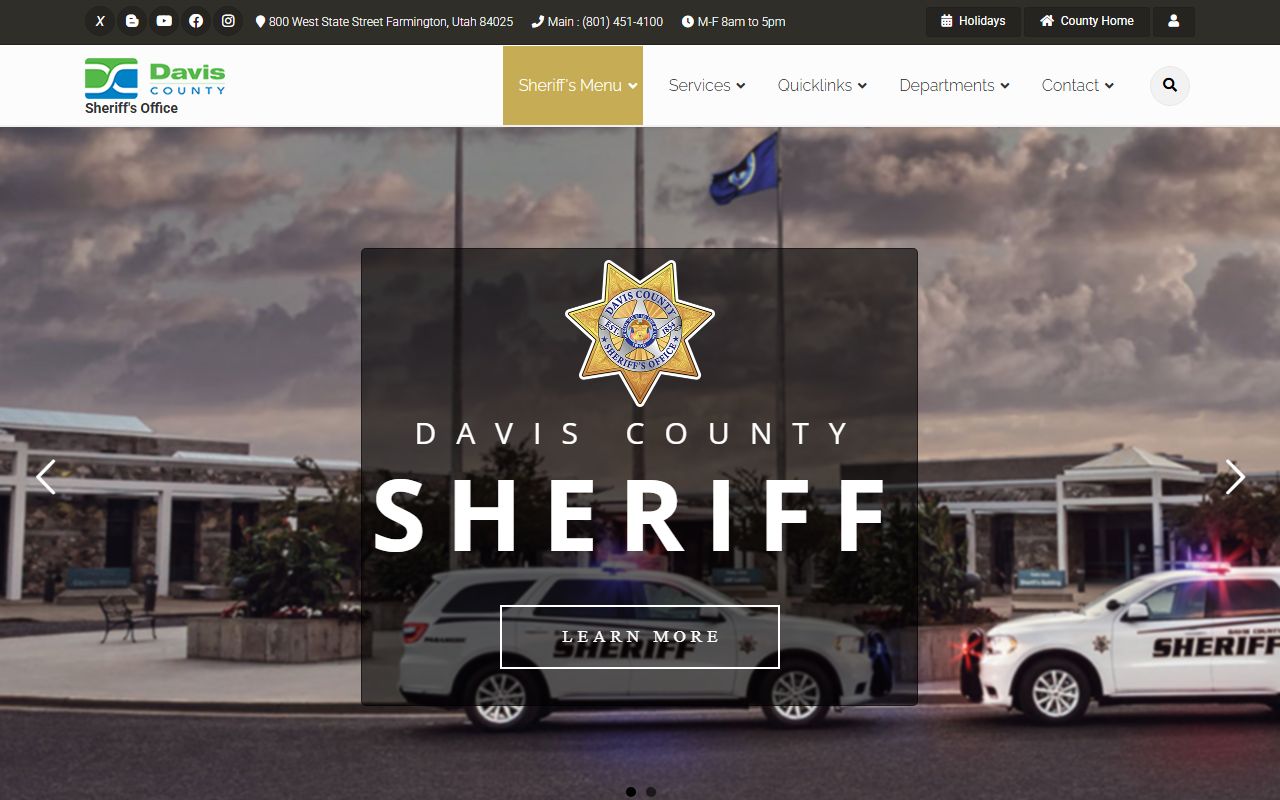 Davis County police records sheriff office page