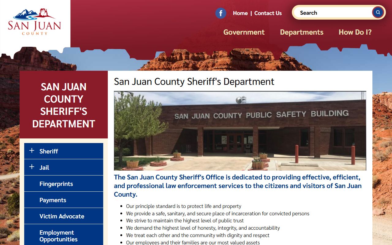 San Juan County police records sheriff department page